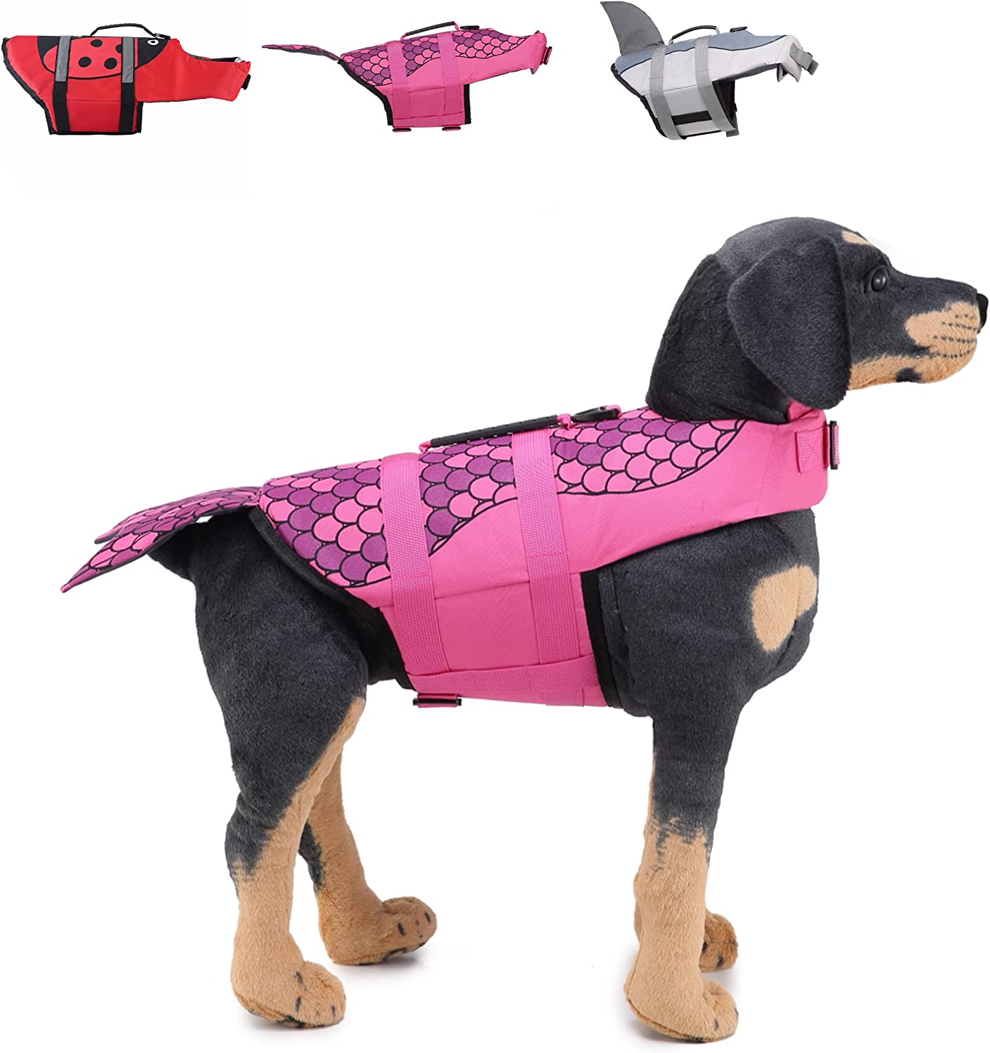 Ownpets Dog Life Jacket, Reflective Dog Safety Vest Adjustable Pet Lif